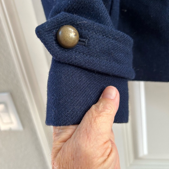 Old Navy Wool Blend Classic Pea Coat. Gold Buttons. Pockets. EUC. Nautical. Lg - Picture 3 of 15